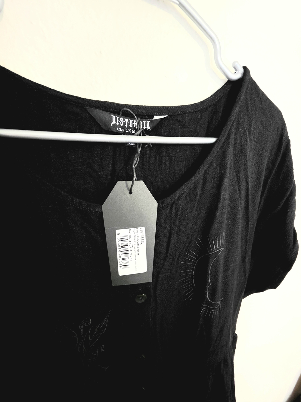 Disturbia Black Button-Front Midi Dress - Picture 3 of 3